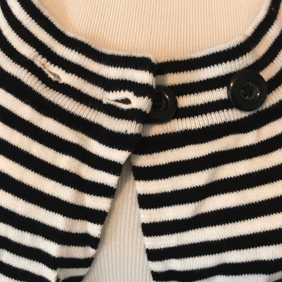 TwentyOne black & white striped cardigan S - Picture 2 of 4